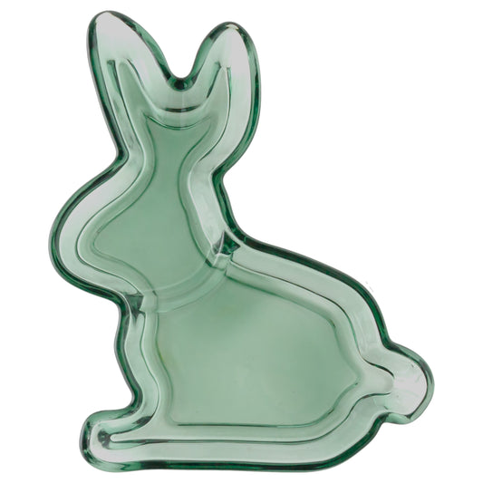 Boston International Green Glass Bunny Tray