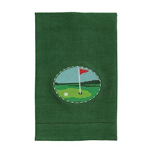 MP Green Golf Needlepoint Towel