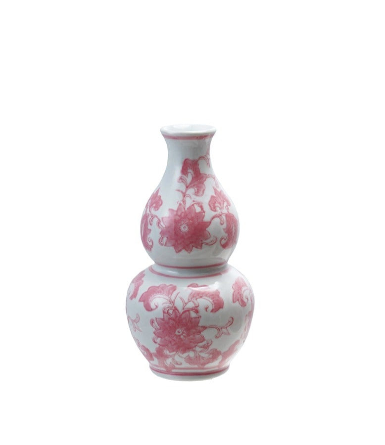 Pink and White Stoneware Vase