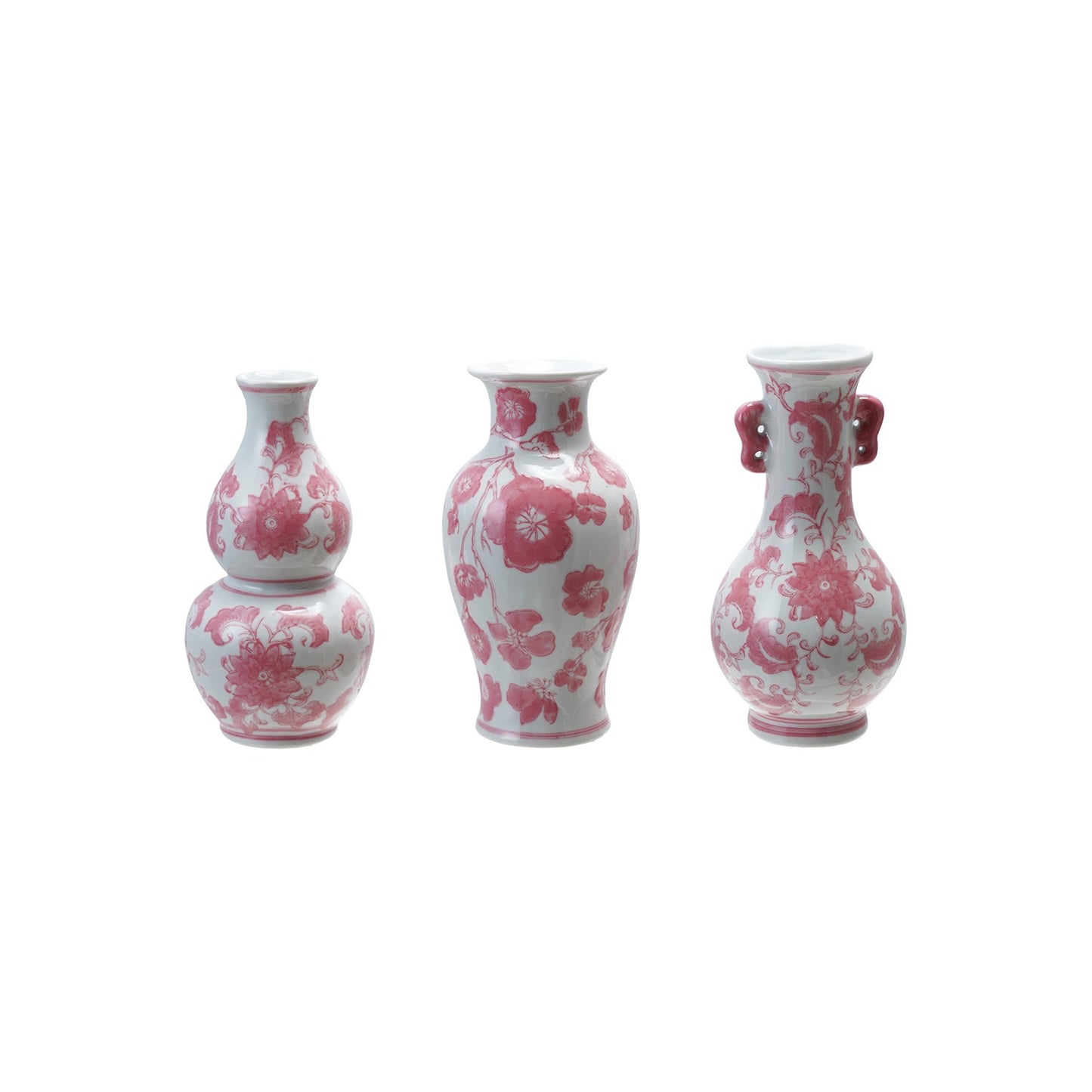 Pink and White Stoneware Vase