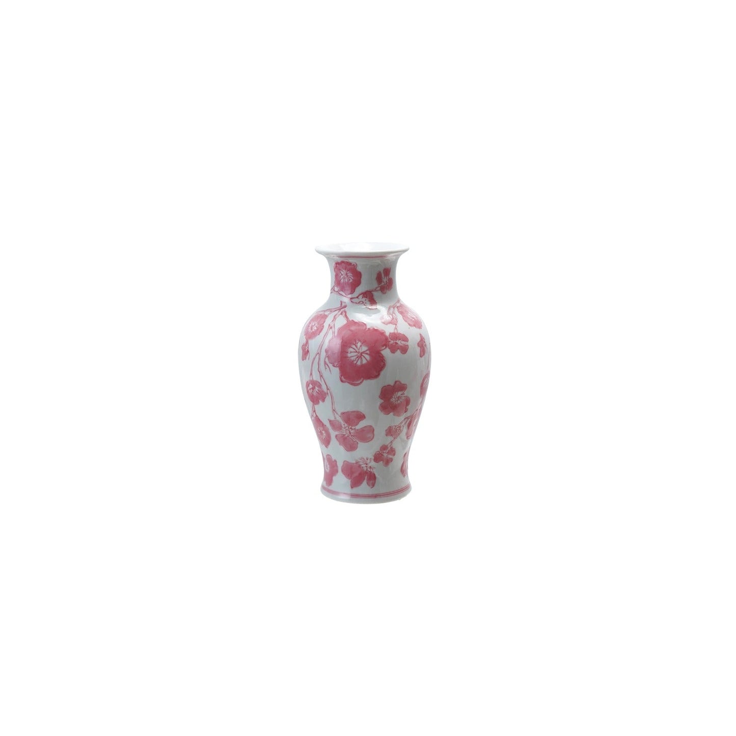 Pink and White Stoneware Vase