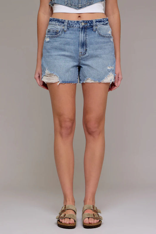 Hidden Medium Light 4" Distressed Shorts
