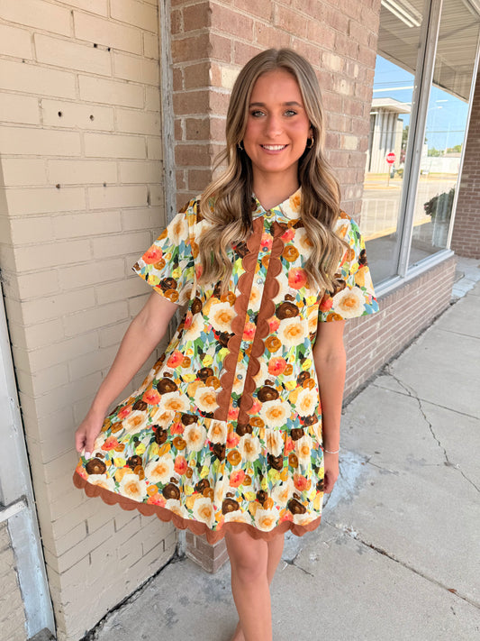 Indy Scallop Mini Dress