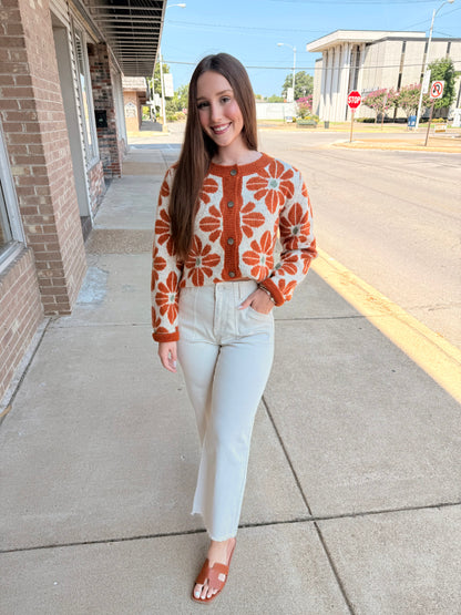 Raleigh Rust Floral Cardigan