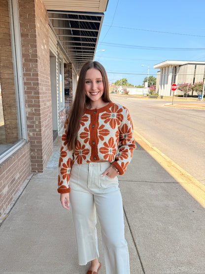 Raleigh Rust Floral Cardigan