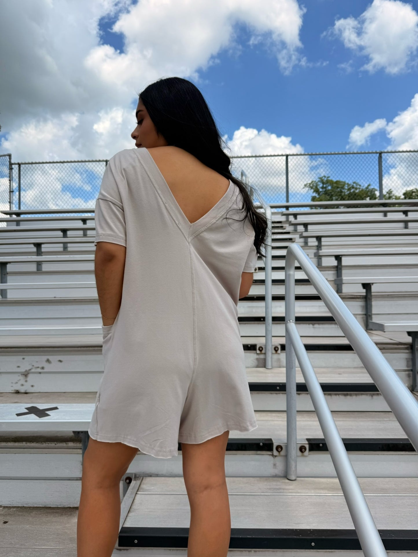 Summer Tee Romper Taupe