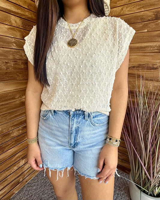 Round Neck Cream Sweater