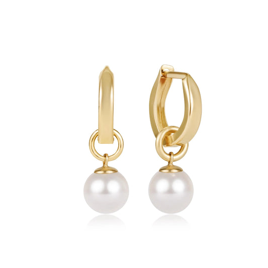 enewton Huggie Gold Hoop Classic Pearl