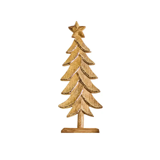 Mary Square Gold Wood Large Tree