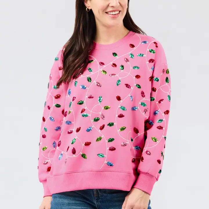 Mary Square Pink Lights Sweatshirt