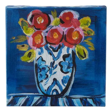 Glory Haus Poppies Blue & White Vase Canvas