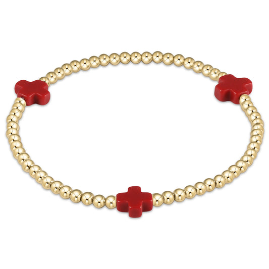 enewton Signature Cross Gold 3mm Red