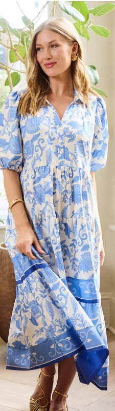 Mary Square Eloise Porcelain Vines Blue