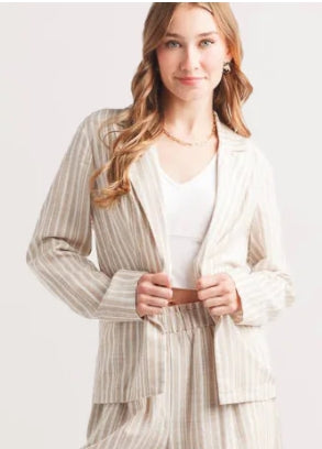 Papillon Linen Striped Blazer