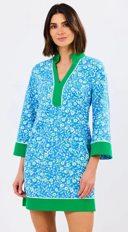 Mary Square Brenda Meadow Line Blue