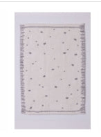 Barefoot Dreams Organic Dot Stroller Blanket Cream/Pewter