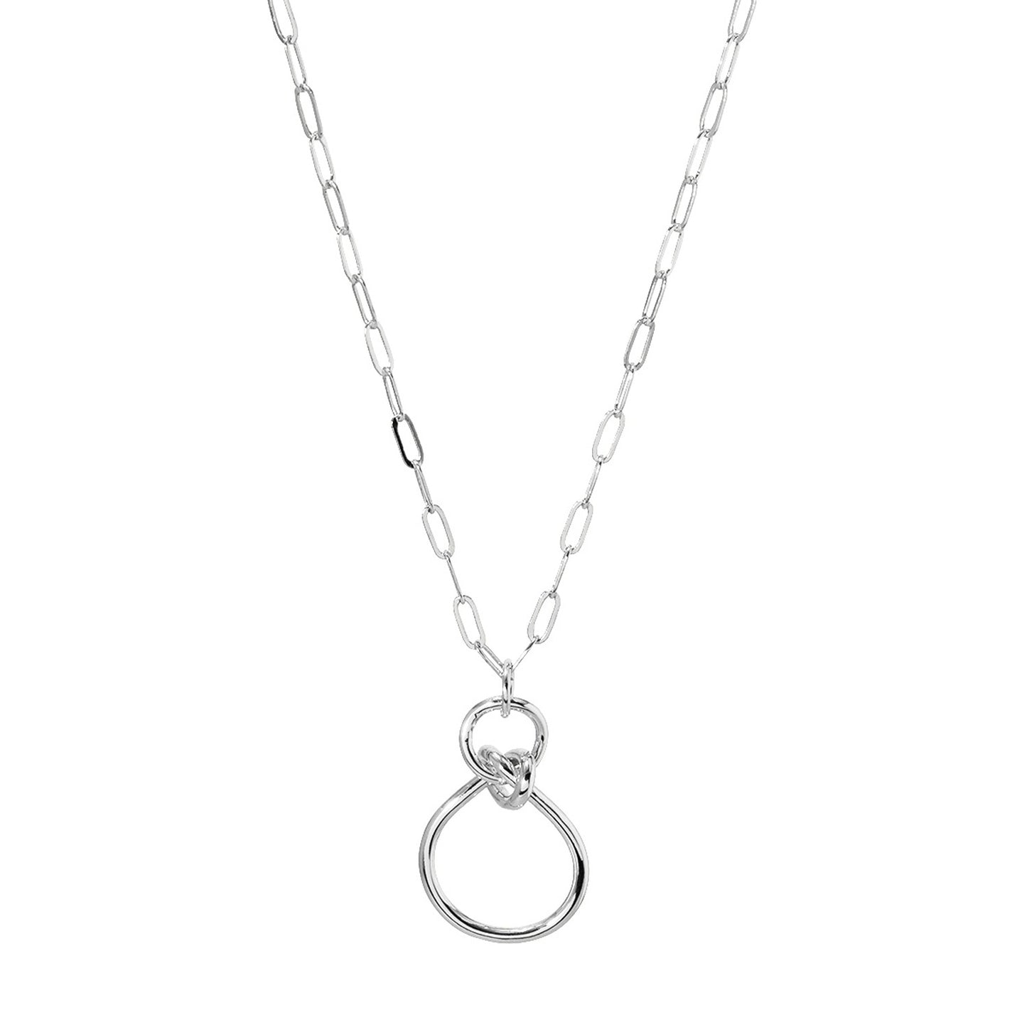 rho Silver Knotted Circle Necklace