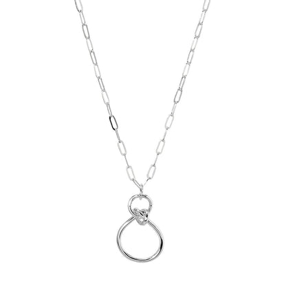 rho Silver Knotted Circle Necklace