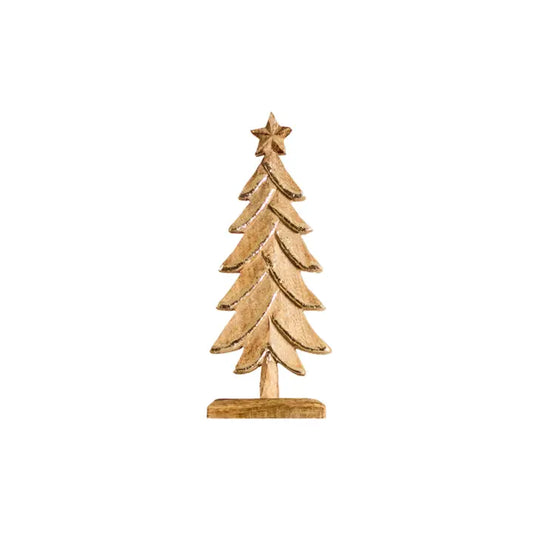 Mary Square Gold Wood Tree Small