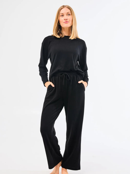 Mary Square Wide Leg Black Set