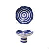 Hazel Mazel Blue and White Stoneware Footed Bowl