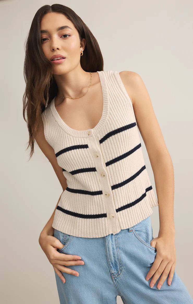 Sycamore Stripe Sweater Vest Sea Salt