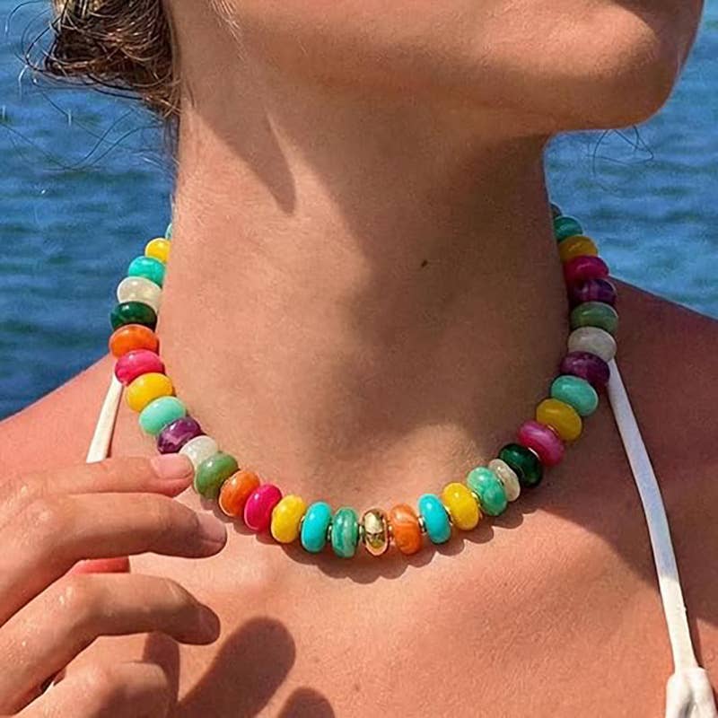 Dopamine Bohemian Beaded Collar Necklace