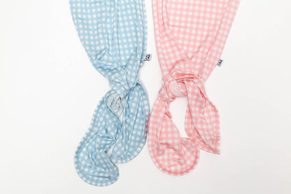 Pink Gingham (Spring/Easter) Knotted Infant Gown: 0-3 mo