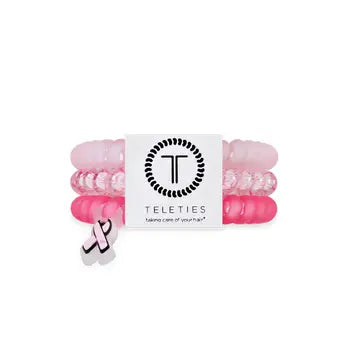 Teleties Spiral Hair Coils Small Pink Ribbon