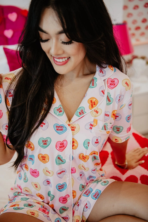 Katydid Candy Hearts Valentines Pj Set