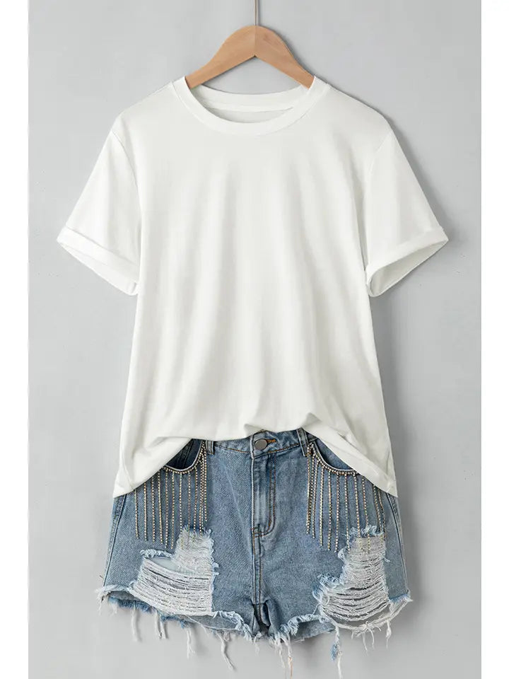 AA Casual Crew Neck T White