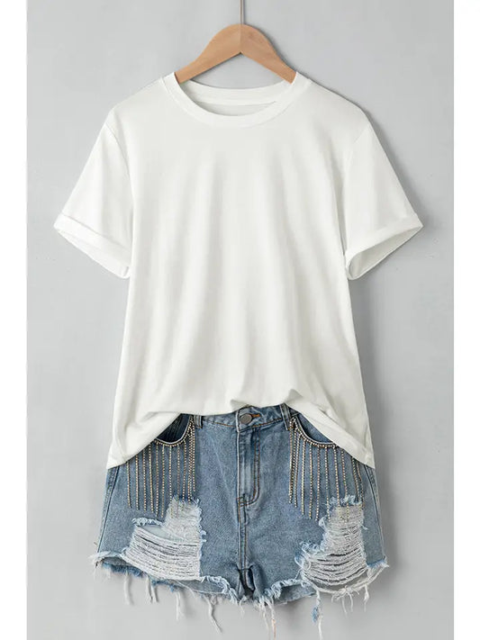 AA Casual Crew Neck T White