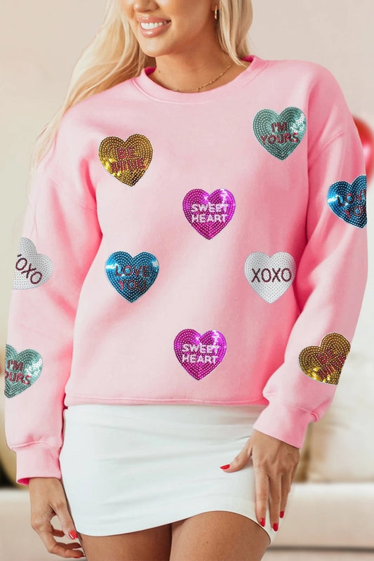 Sequin Candy Heart Sweatshirt