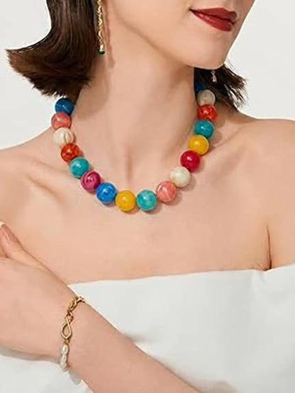 Bubblegum Ball Bead Necklace