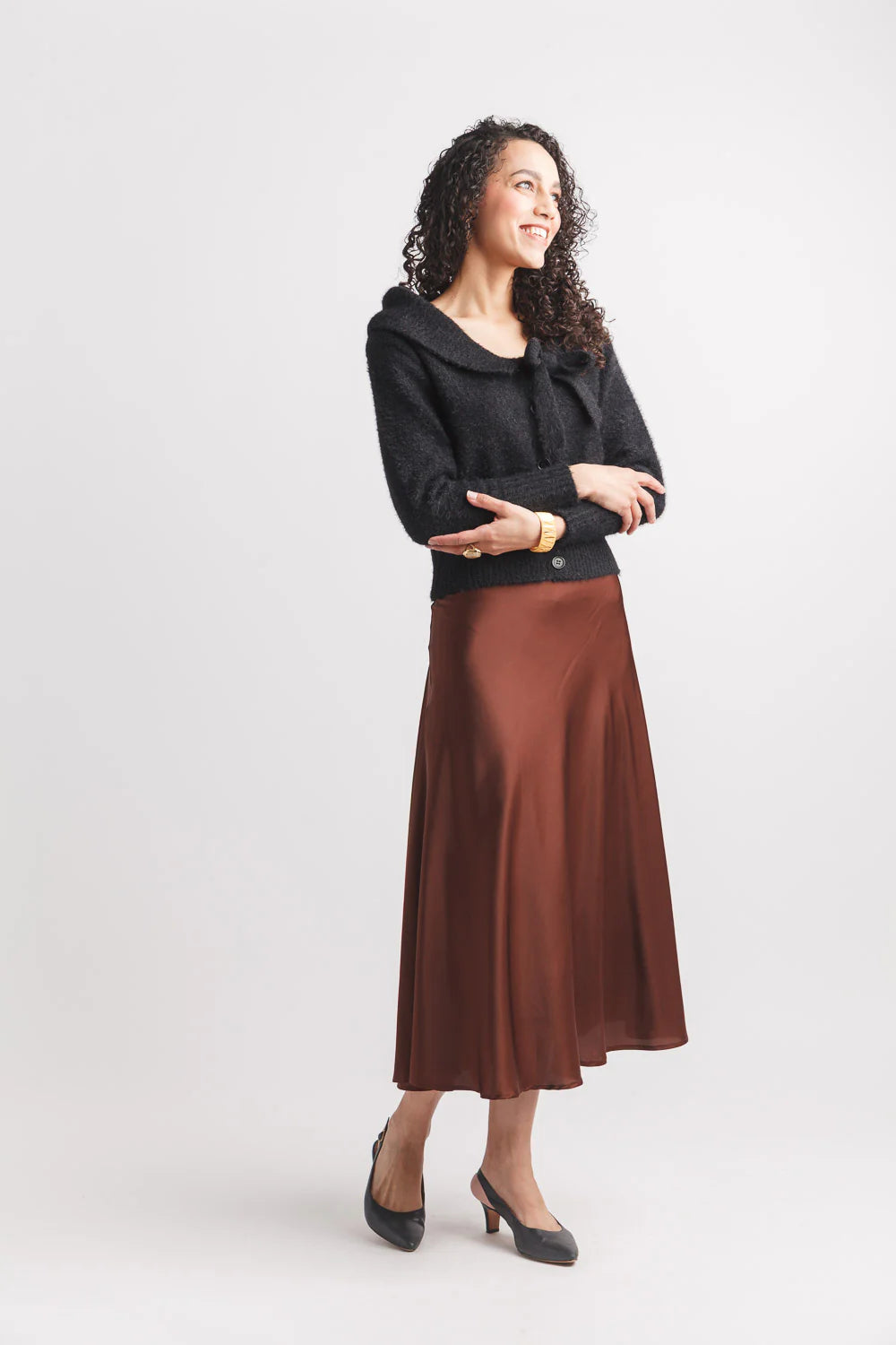 Papillon Brown Satin Skirt