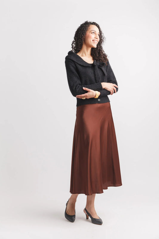 Papillon Brown Satin Skirt