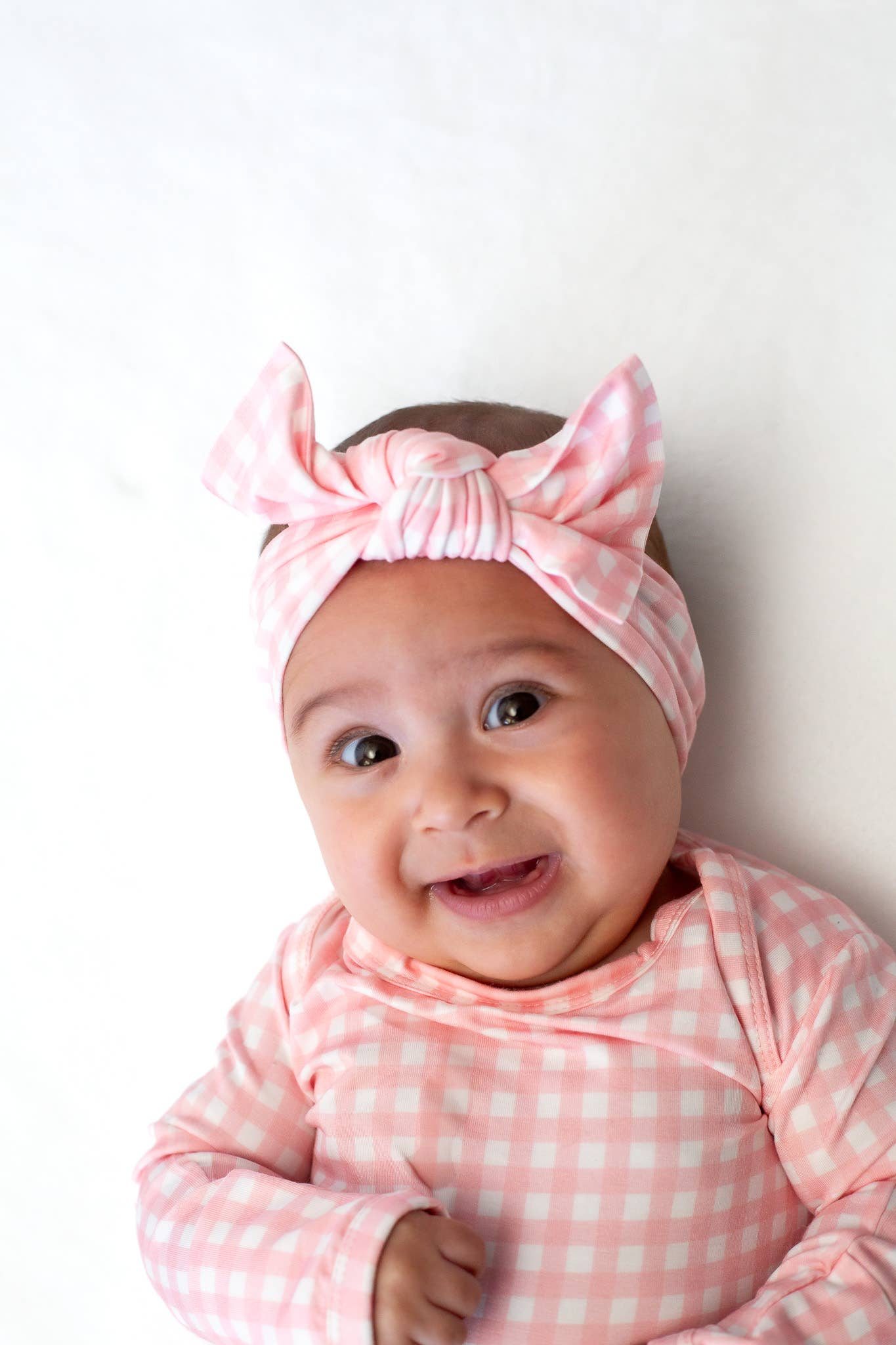 Pink Gingham (Spring/Easter) Knotted Infant Gown: 0-3 mo