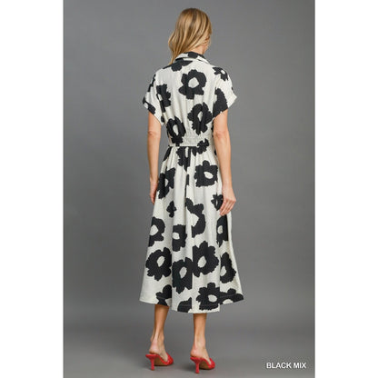 Sumer Floral Boho Dress Black Floral