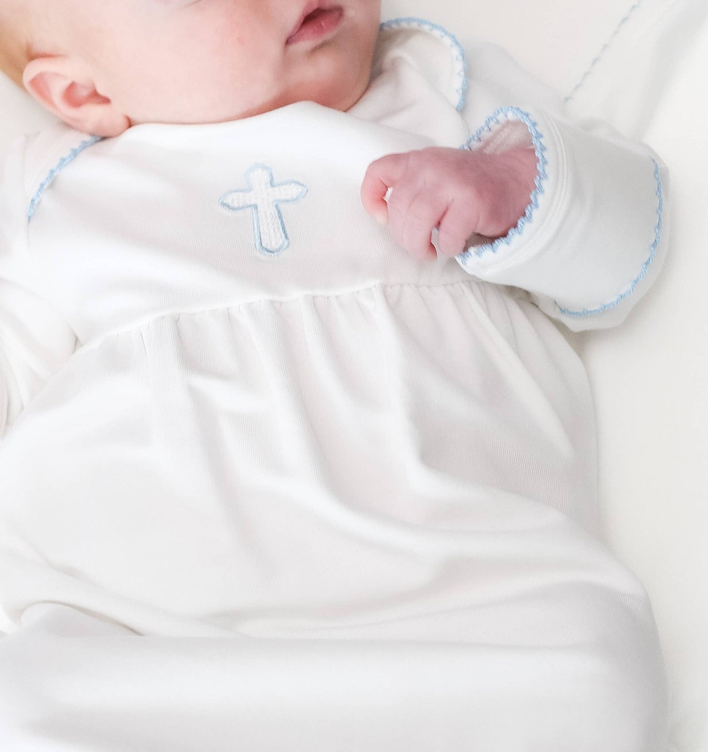 Blue Cross (Easter/Baptism/Christian) Infant Gown: NB