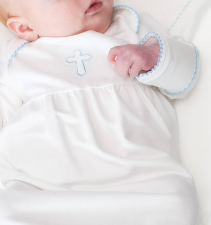 Blue Cross (Easter/Baptism/Christian) Infant Gown: NB