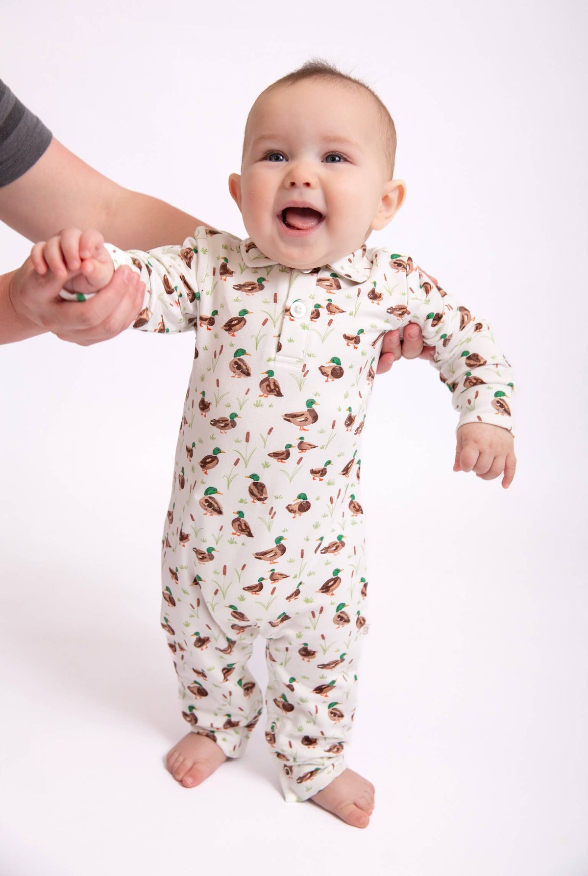 Mallard Ducks Polo Romper: 3-6mo