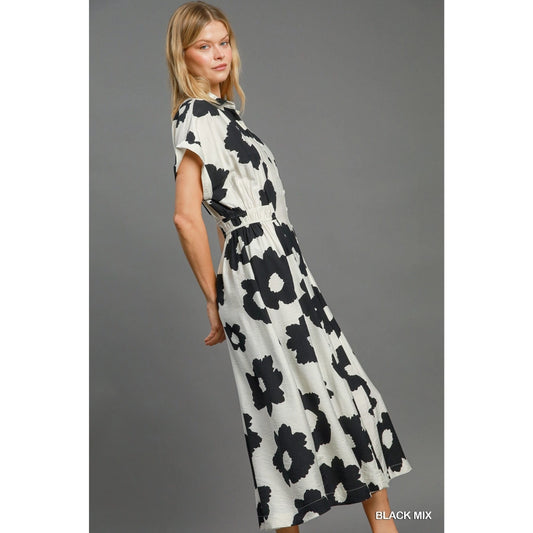 Sumer Floral Boho Dress Black Floral