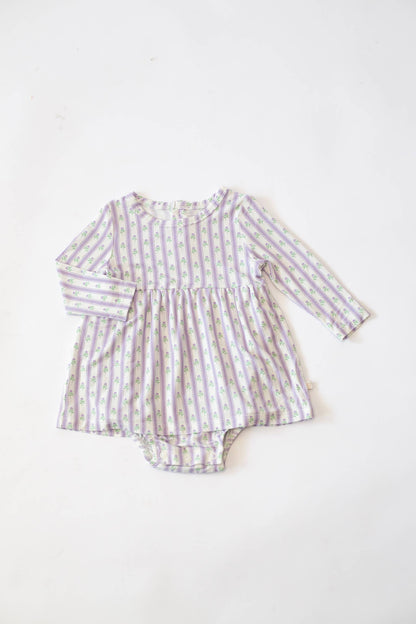 Goosies Lilac Ribbons LS Bodysuit Dress