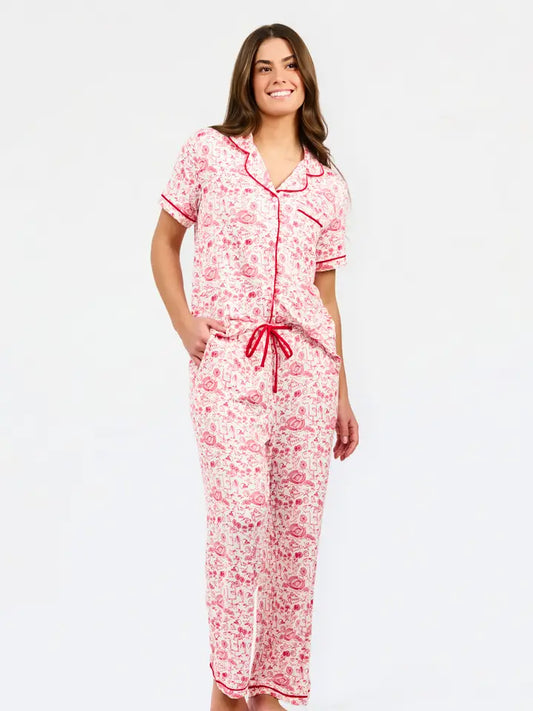 Mary Square Team Toile Red Pajamas