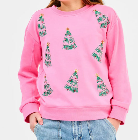 Mary Square Sweatshirt Green Trees