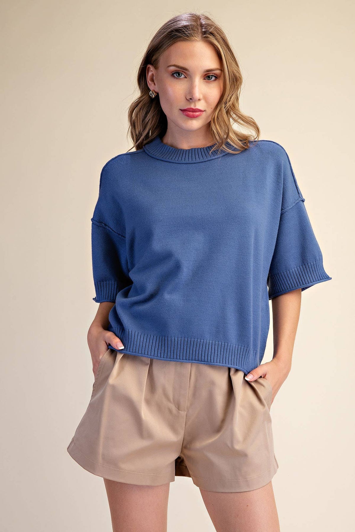 Glam Sweater Crew-Neck Slate Sweater