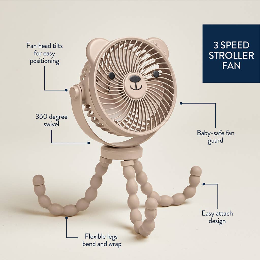 Itzy Breeze 3-Speed Stroller Fan Taupe