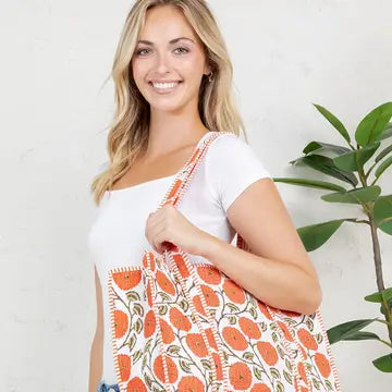 LA Quilted Bag Orange Poppy