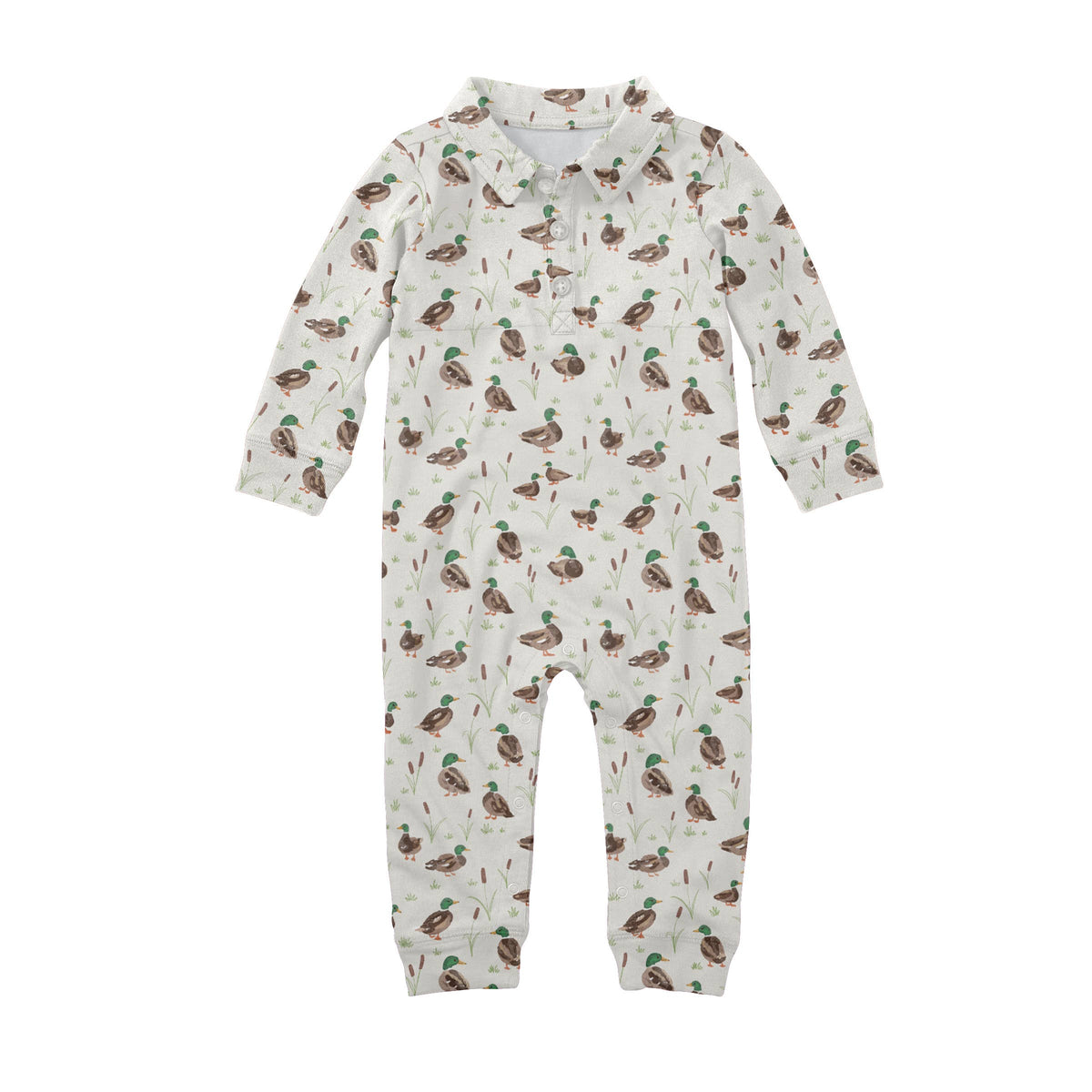 Mallard Ducks Polo Romper: 3-6mo