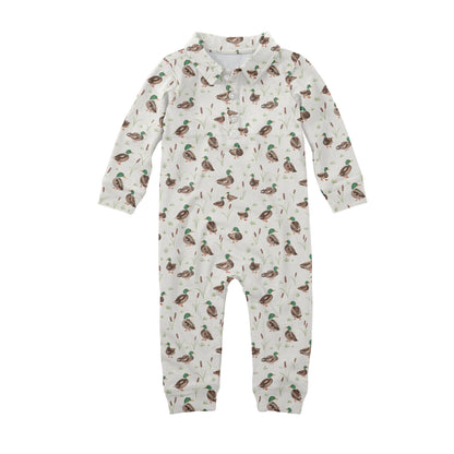 Mallard Ducks Polo Romper: 3-6mo